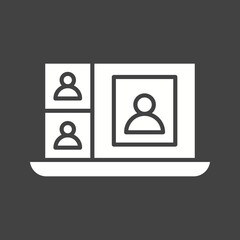 Video Conference icon vector image. Suitable for mobile apps, web apps and print media.