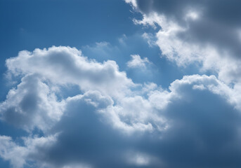 Naklejka premium Blue Sky Cloudscape Illustration With White Clouds For Background Photo