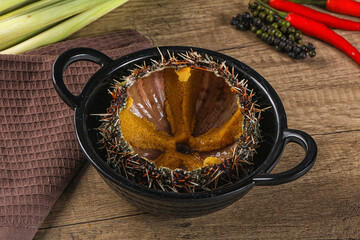 Delicous luxury raw sea urchin