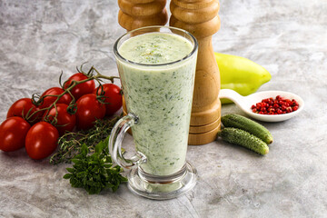 Fresh dietary detox cucumber smoothie