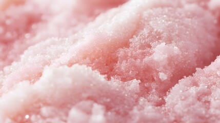 Fototapeta premium Close-up view of textured pink and white frozen dessert.