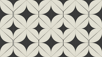 Fototapeta premium Abstract Geometric Black and White Tile Pattern
