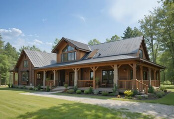 Inviting Farmhouse with Spacious Porch and Manicured Lawn