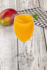 Sweet cold tropical mango juice