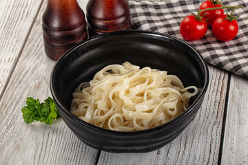 Boiled wheat asian udon noodles