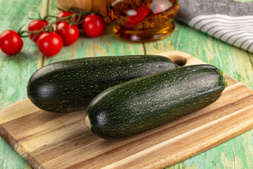 Young fresh raw green zucchini