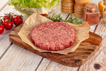 Raw beef cutlet for burger