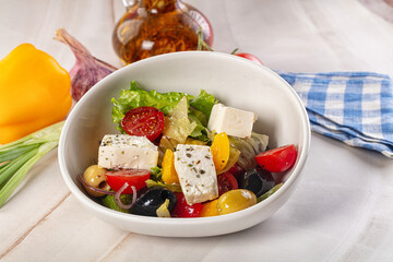 Greek salad with feta cheese