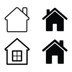 A silhouette of home Icon vector on a white background