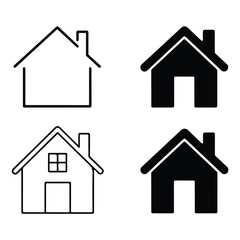 A silhouette of home Icon vector on a white background