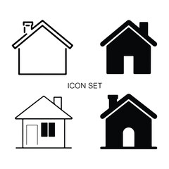 A silhouette of home Icon vector on a white background