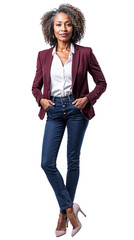 Stylish Woman in Blazer and Jeans