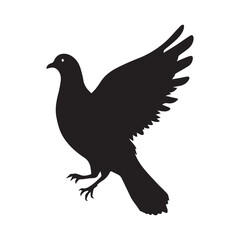 Dove Icon on Black and White Vector Backgrounds