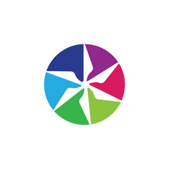 Wind turbine logo vector and symbol design