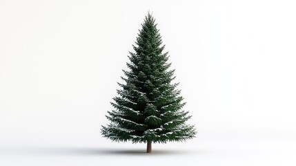 Snow-covered evergreen Christmas tree
