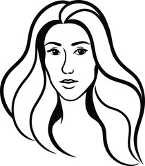 Stylized Hair Illustration Radiating Modern Minimal Aesthetic Beauty