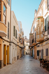 Colorful historic street in Ciutadella, Menorca