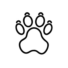 Paw Print Icon – Animal Footprint Line Art Vector Illustration