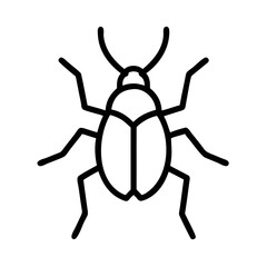 Insect Bug Icon Line Art – Simple Beetle Outline Vector Illustration