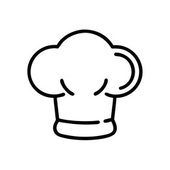 Chef Hat Icon Line Art – Minimalist Cooking Cap Outline Illustration