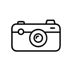 Camera Icon Line Art – Minimalist Photography Outline Illustration