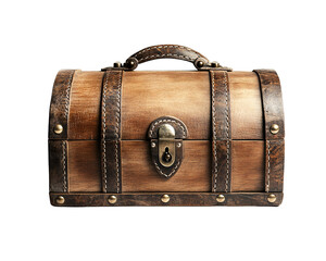 a wooden chest with a lock