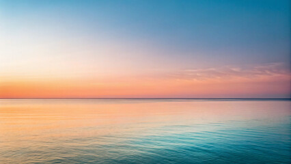 Obraz premium Tranquil Evening Seascape with Calm Waters and Colorful Sunset Sky Above Horizon