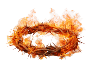 Fiery Crown of Thorns on Transparent Background, PNG