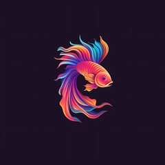 Naklejka premium Colorful Betta Fish Illustration. (2)