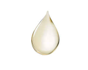 a drop of liquid on a white background