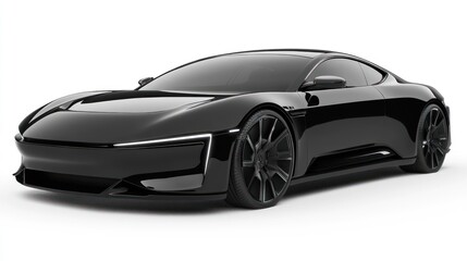 Sleek Black Electric Sports Car: A Futuristic Design