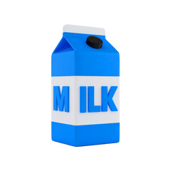 A carton of milk. Refreshing blue and white. Transparent Background