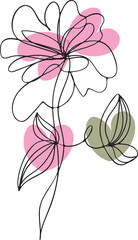 Refined Floral Sketch in Line Art