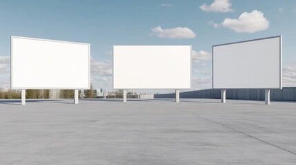 Obraz premium Blank Billboards on a Rooftop: Advertising Space Mockup