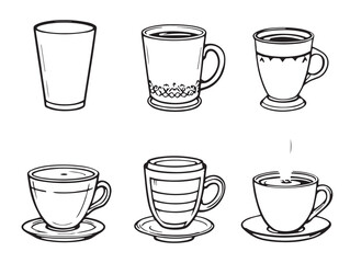 Elegant Cappuccino Line Drawing Vector Art For Coffee Lovers Design