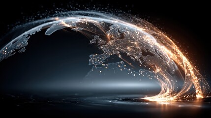 Fototapeta premium Modern cyber landscape a graphic design perspective on global digital connectivity