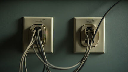 Electrical Outlets with Multiple Plugs Inserted