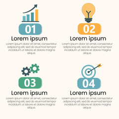 Professional Business Infographic with Numbered Steps and Icons