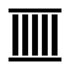 Geometric composition featuring vertical bars enclosed by horizontal lines