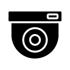 Black surveillance camera icon representing security and digital monitoring
