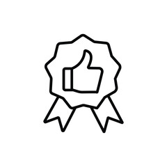 Rosette icon Flat art in black and white isolated
