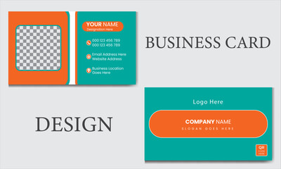 Modern and simple business card design Modern presentation card with company logo Vector business card template Visiting card for business and personal use Vector illustration and clean composition.