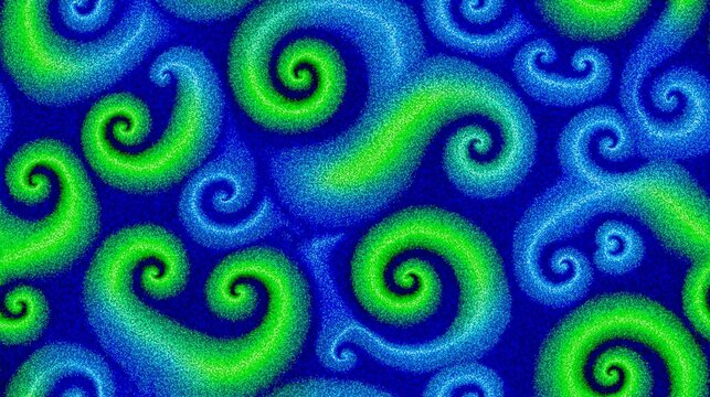 Abstract Swirling Green Blue Pattern Background Texture Design Digital Art Graphic