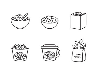 Cereal food line art design for packaging templates