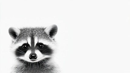 Obraz premium Raccoon closeup portrait on white background