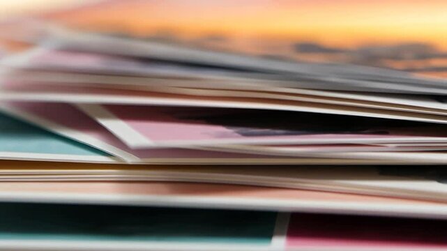 Stack of colorful magazines