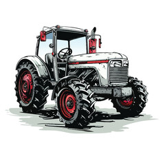 Obraz premium A cute of Tractor vector illustration