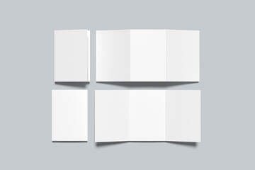 A5 Trifold Brochure Blank Mockup