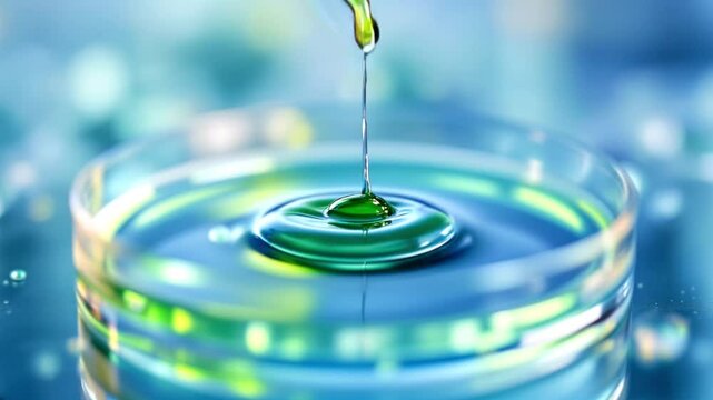 "Colorful Water Drop Ripple Effect | Green Drop in Clear Water with Smooth Ripples | Captivating Water Droplet Photography with Vibrant Colors"

