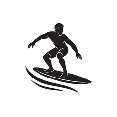 silhouette of a person surfing